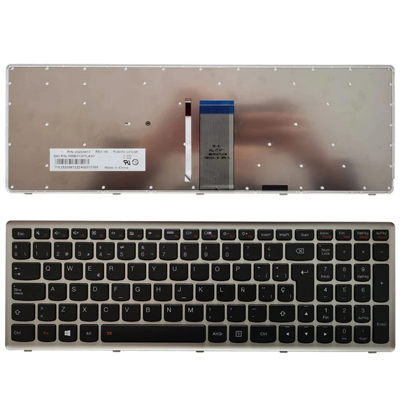 

Spanish Backlit Laptop Keyboard for Lenovo Ideapad Z710 U510 U510 U510-IFI Z710 NSK-BF1SU SP Layout