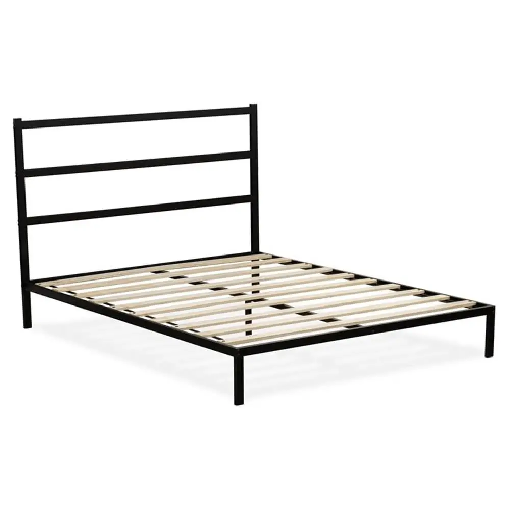 Queen Platform Bed with 5 Metal Legs & Powder Coating Black Finish, Customized