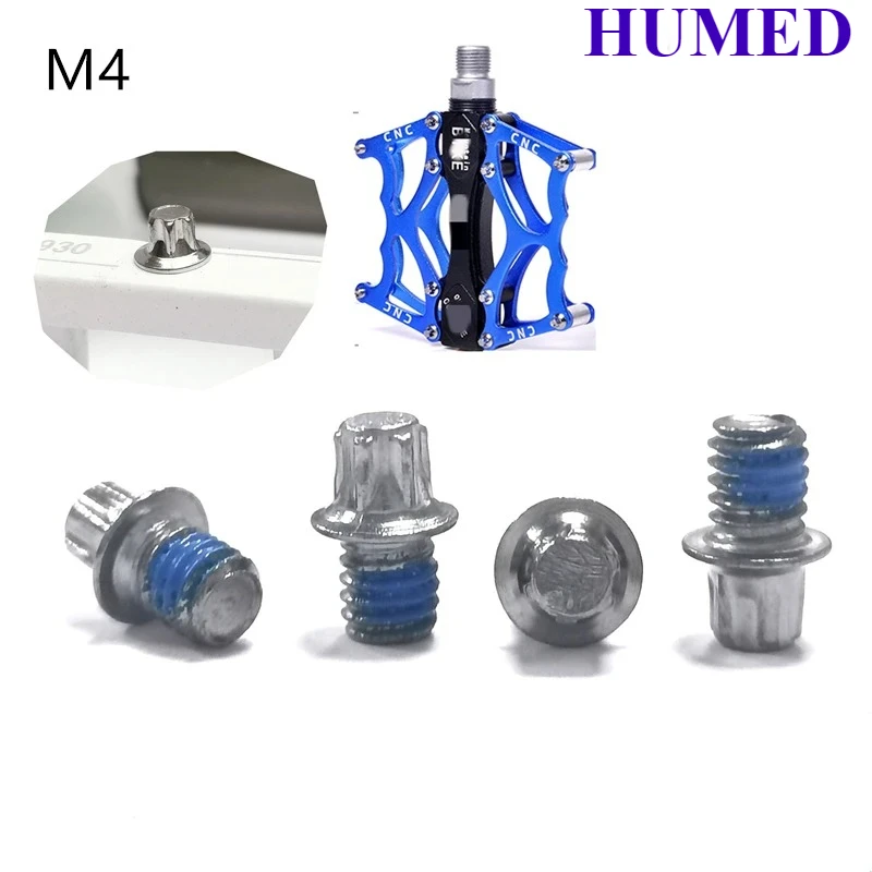 

24pcs/ lot MTB Bicycle Pedal Bolts Bike M4 Stud Pin Nail Foot Screws Steel Anti-skid Pedal Pin Bolts Cycling Pedals Part
