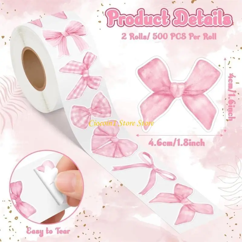 A3pc 500pcs ästhetischer Bowknot -Aufkleber Aufkleber Aufkleber für Wasserflaschen Scrapbooking