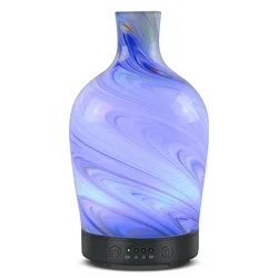 100ml Glass Aroma Essential Oil Diffuser Marble Design Handmade Cool Mist Humidifier Waterless Auto Shut-Off for Home office