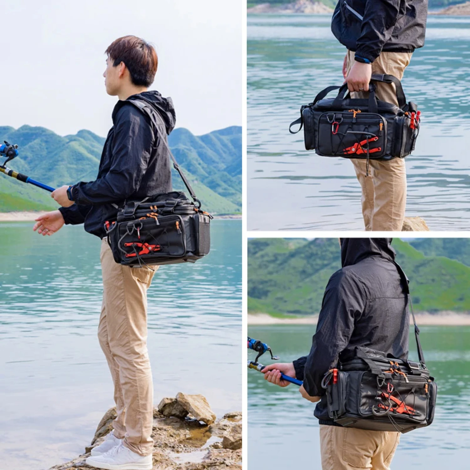 Outdoor Multi- Fishing Lure  Large-capacity Fishing Gear  Bags Portable Shoulder Messenger Fishing