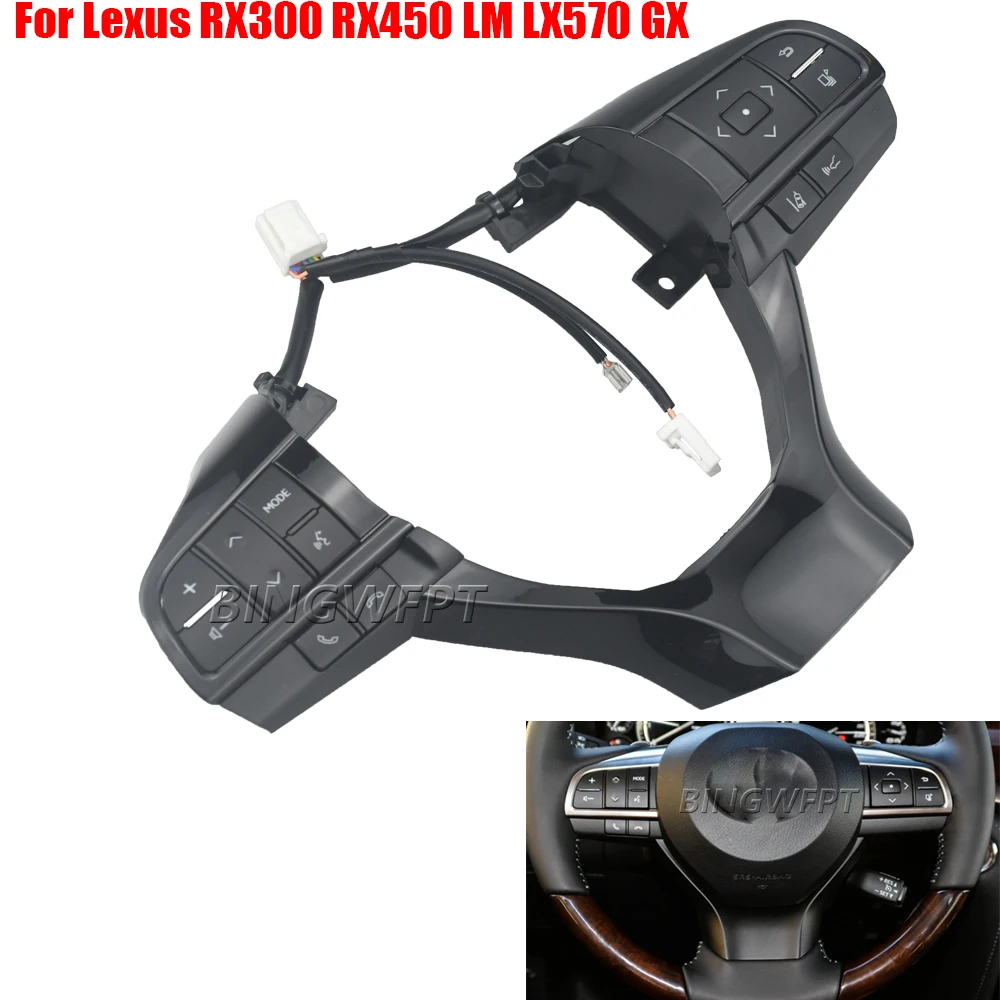 For Lexus RX300 RX450 LM LX570 GX 2016-2020 Multi-function Car Steering Wheel Control Buttons Switch Styling Buttons