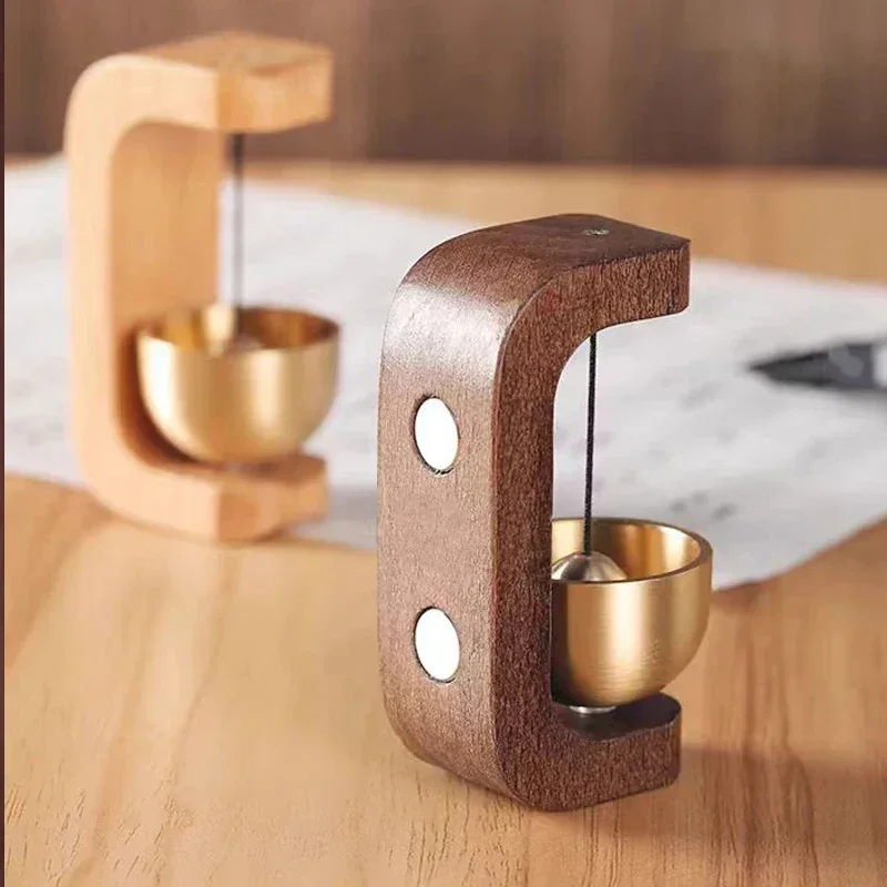 Doorbell Aesthetic Solid Wooden Magnetic Brass Wind Chimes Wireless Doorbell Entrance Door Bell Pendant Home Decor Minimalism