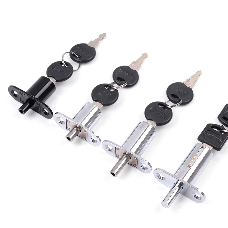 

10PCS Zinc Alloy Sliding Door Locks Drawer Cabinet Locks Home Office Locker Cupboard Cabinet Door Locks Push Button Locks + Keys