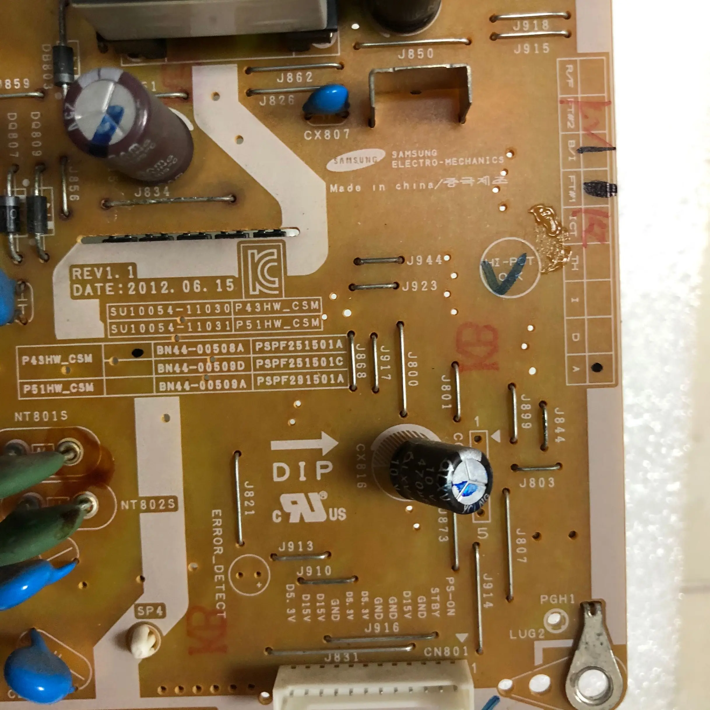 Carte d'alimentation pour livraison gratuite 1 pcs/lot PS43E450A1RC2 BN44-00508A d'alimentation PSPF251501A pièces d'origine