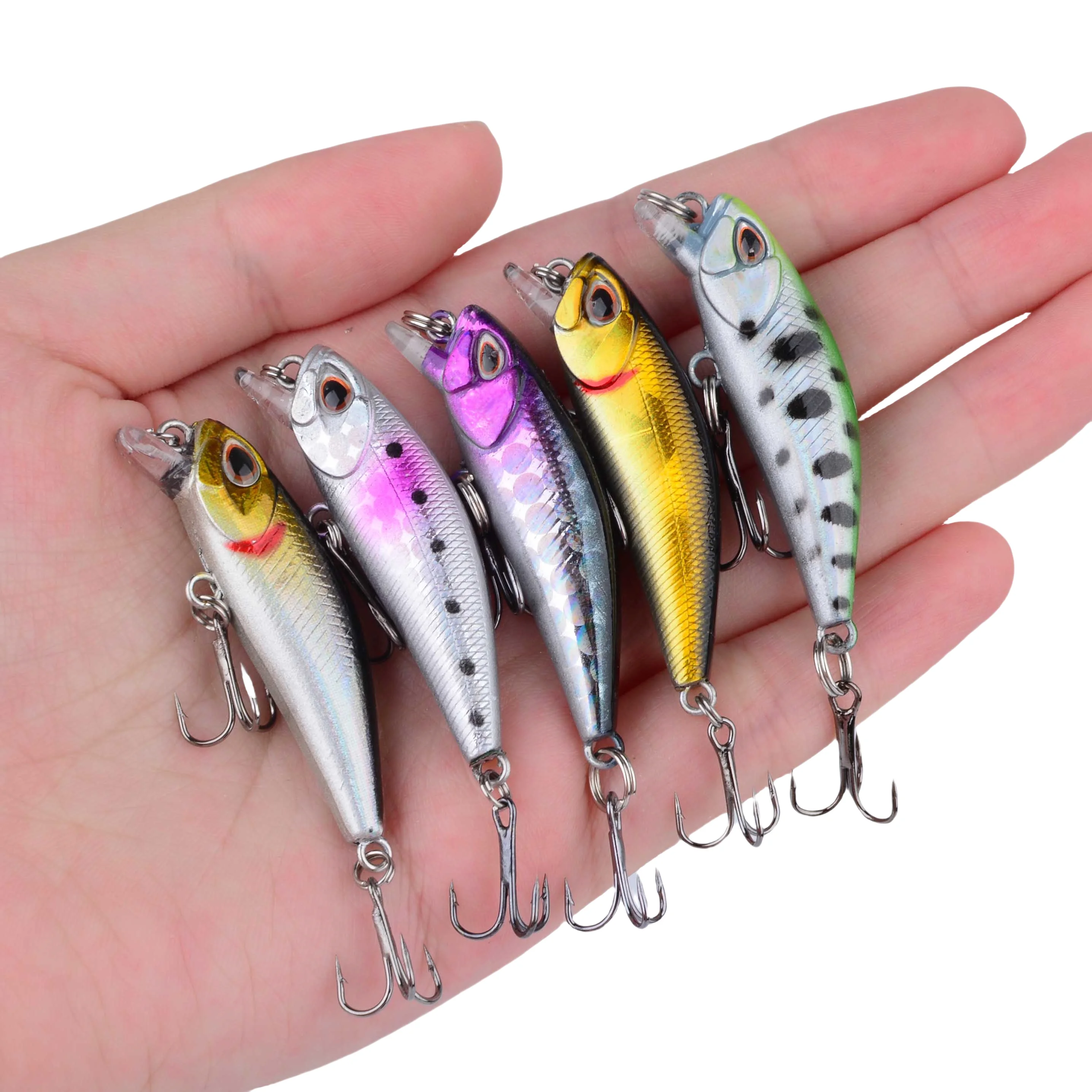 1 Stück Schwimmender Angelköder Minnow Hardbait 4,8 cm 3,5 g Hochfrequenz-Swing-Wobbler Crankbait für Karpfen und Barsch Angelzubehör