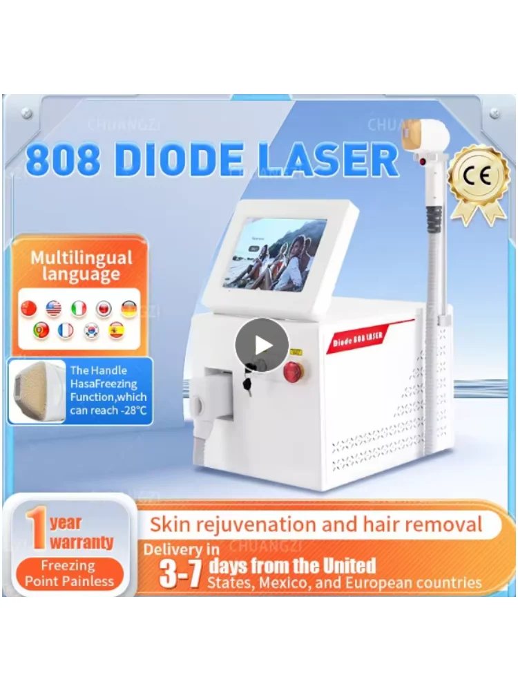 

Permanent Removal Cooling Head Painless Laser Epilator Depilation 808nm 755 1064 Diode Laser Hair Removal Machine For Salon