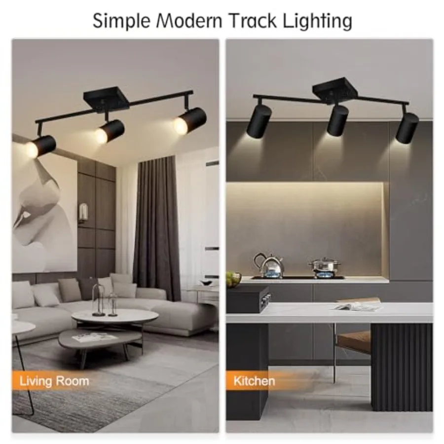 Track Lighting Fixtures Ceiling, Way ing Kit, LED Track Lighting with Rotatable Light Heads, Modern Ceiling Spot Lighting for K view 5