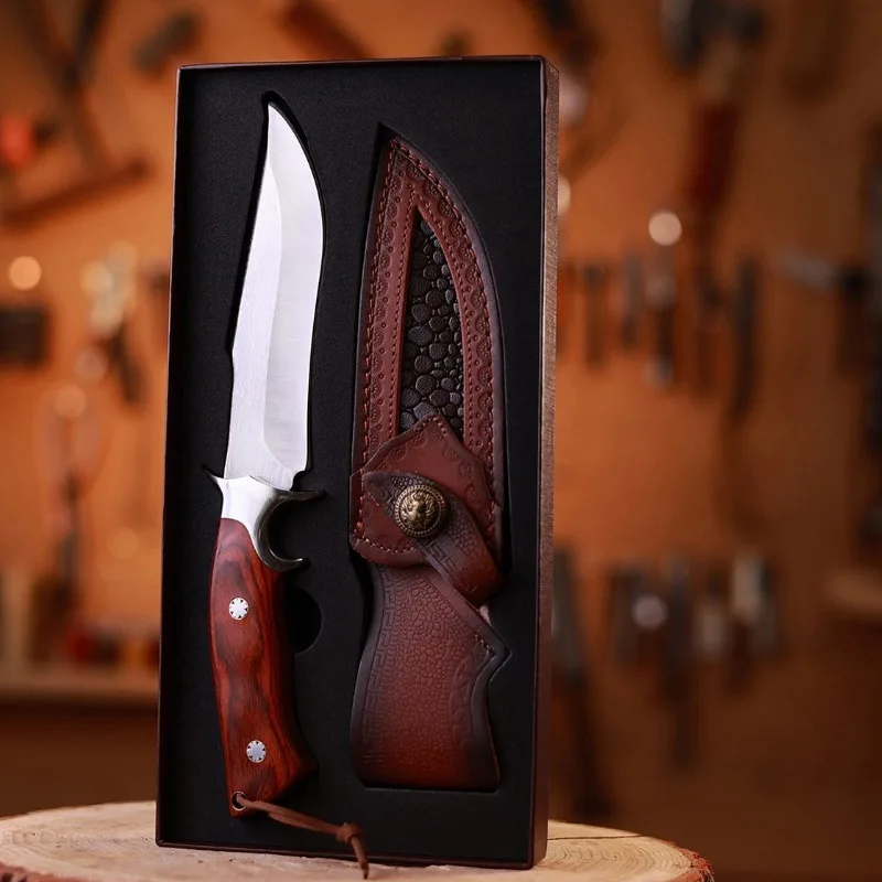 

M390 Blade Wood Handle High Hardeness Tactics Knife Military Hunting Tool Outdoor Survival Camping EDC Self defense Gift for Men