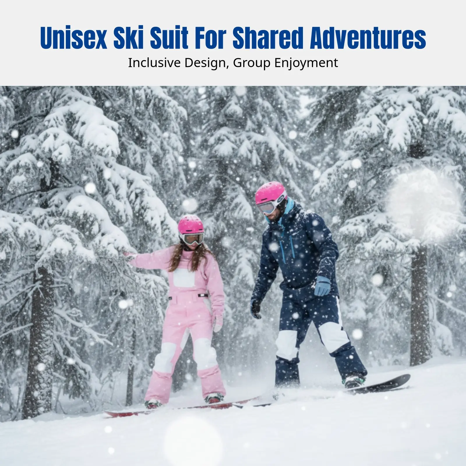 

Unisex Waterproof Ski Bib Pants, Windproof Full-Coverage Winter Suit, Snowboarding