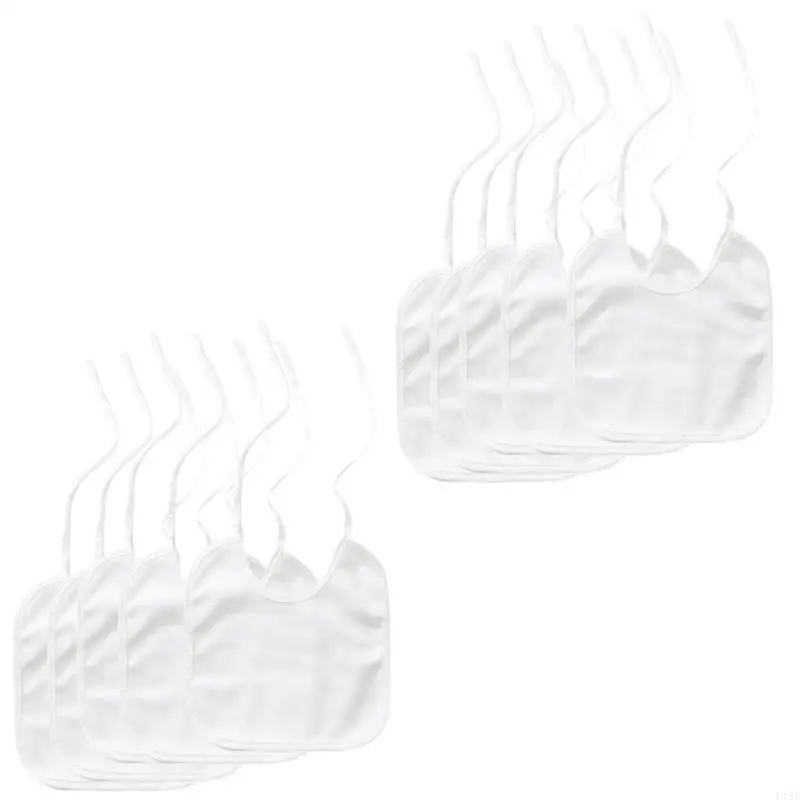 

F19F Set Of 10 Water Resist Cotton Bibs Creative Painting Drool Bibs Baby Bibs Breathable Bibs For Mealtime & Teething