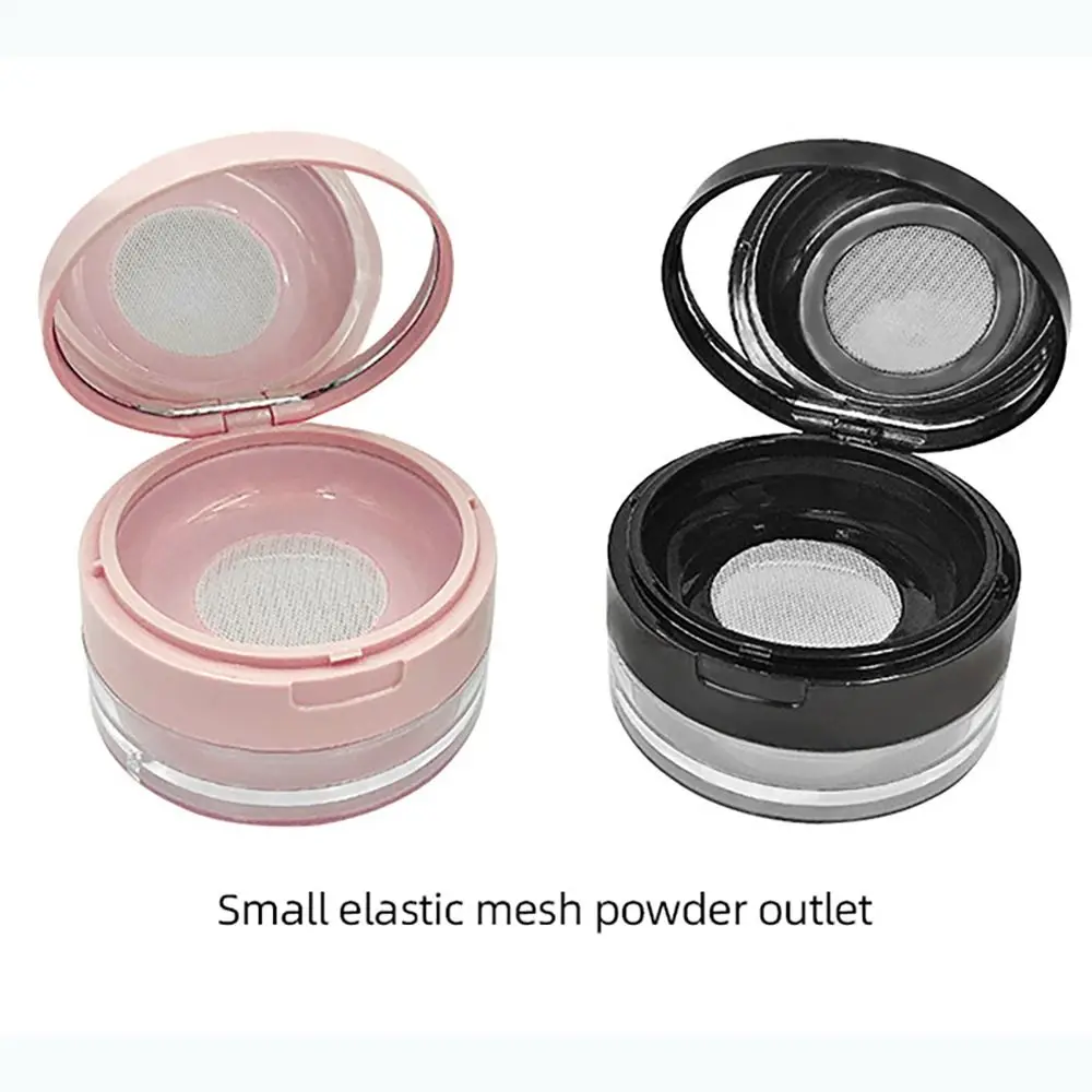 Makeup Tools Mirror With Puff Grid Design Empty Case Elasticated Net Sifter Empty Containers Powder Containers Loose Powder Box