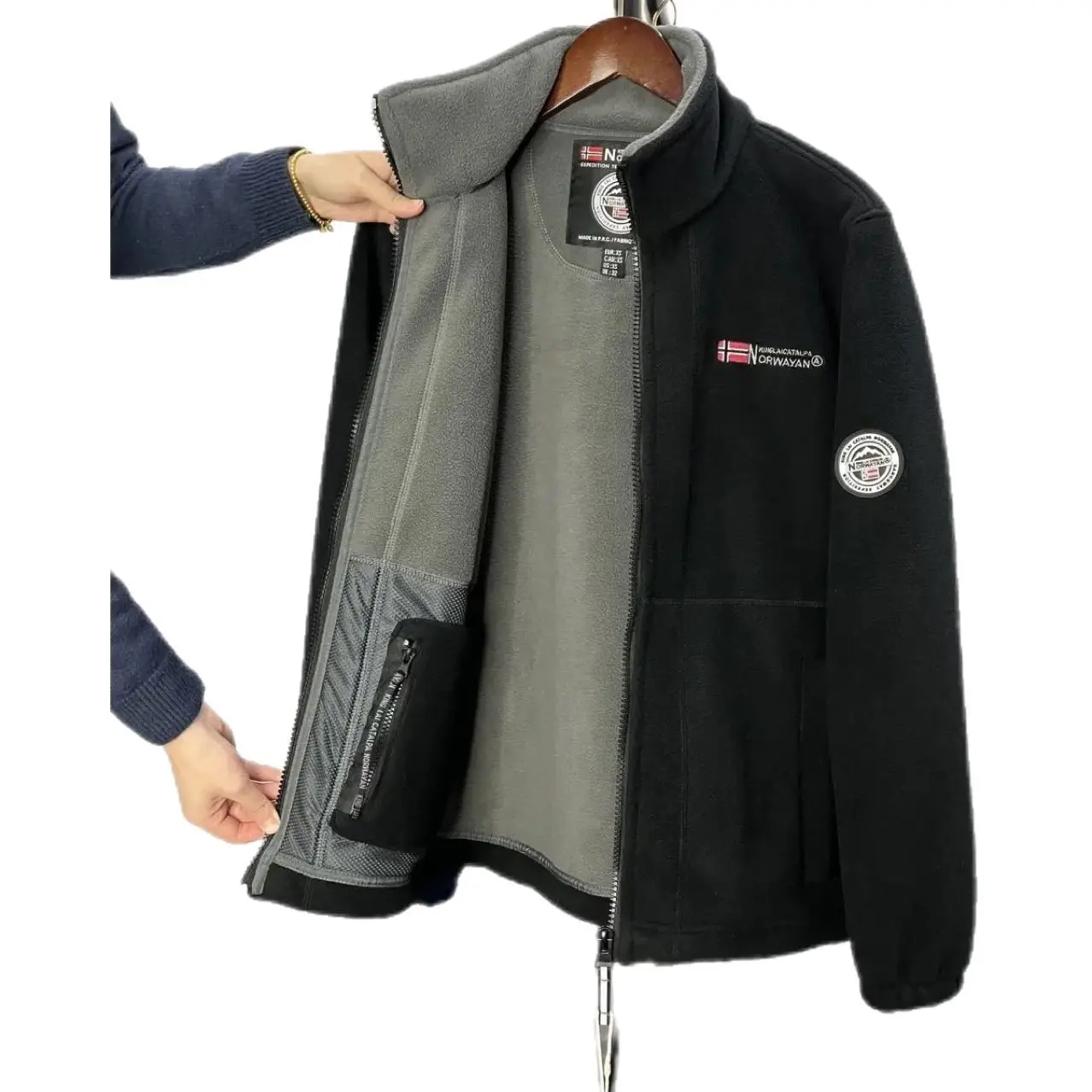 

Новинка 2025 года, толстая норвежская шерстяная зимняя куртка, мужская облегающая теплая куртка с высоким воротником, повседневное свободное пальто, размер США