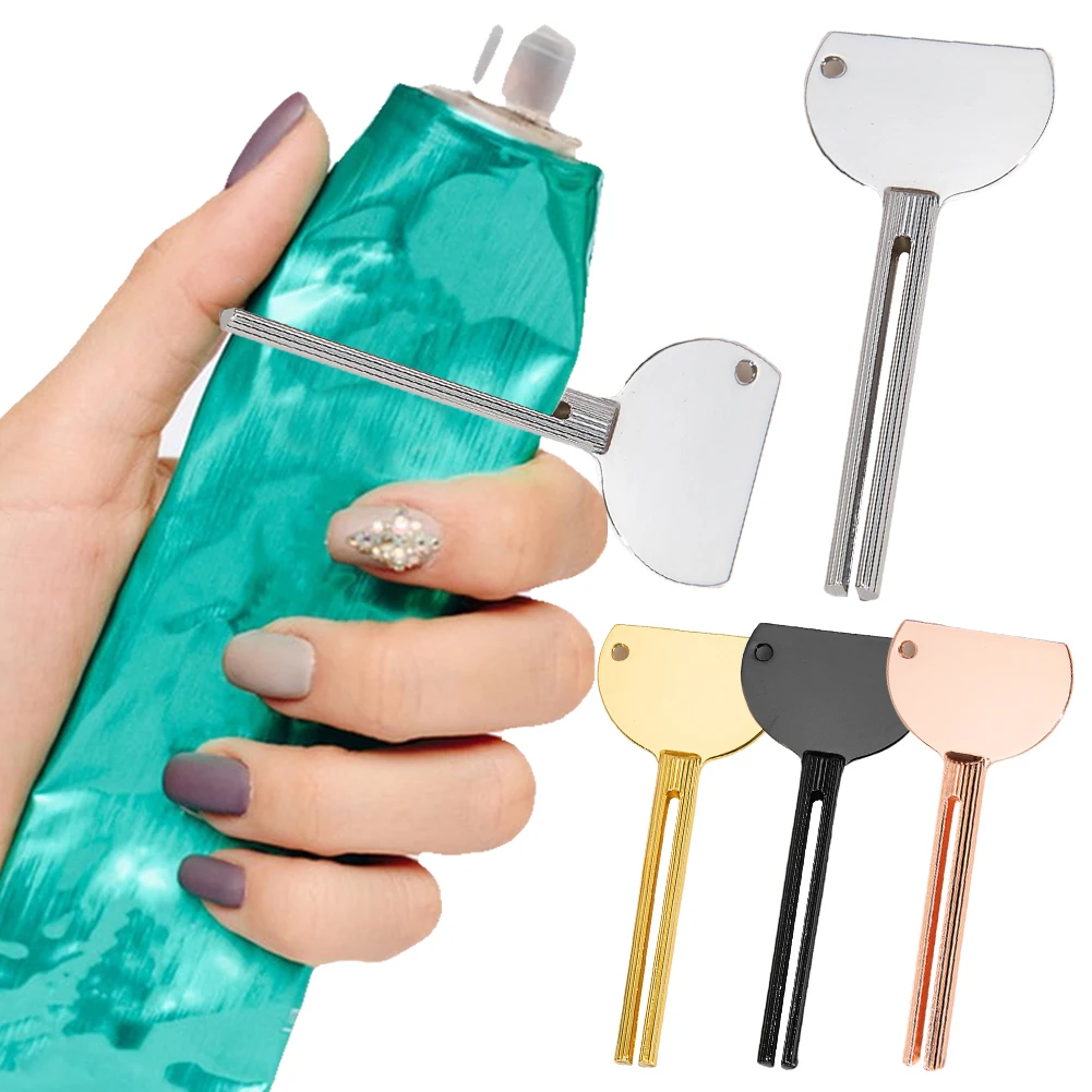 Toothpaste Squeezer Metal Tube Squeezer Stainless Steel Rolling Toothpaste Squeezer Multifunctional for Cosmetic Hair Dye