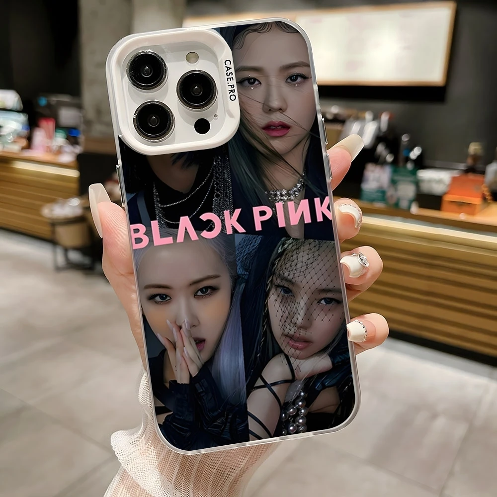 Kpop-BLACKPINKs-Girls  Phone Case Black White Cool for IPhone 16 15 14 13 12 Pro Max 11 2024 Fashion couple