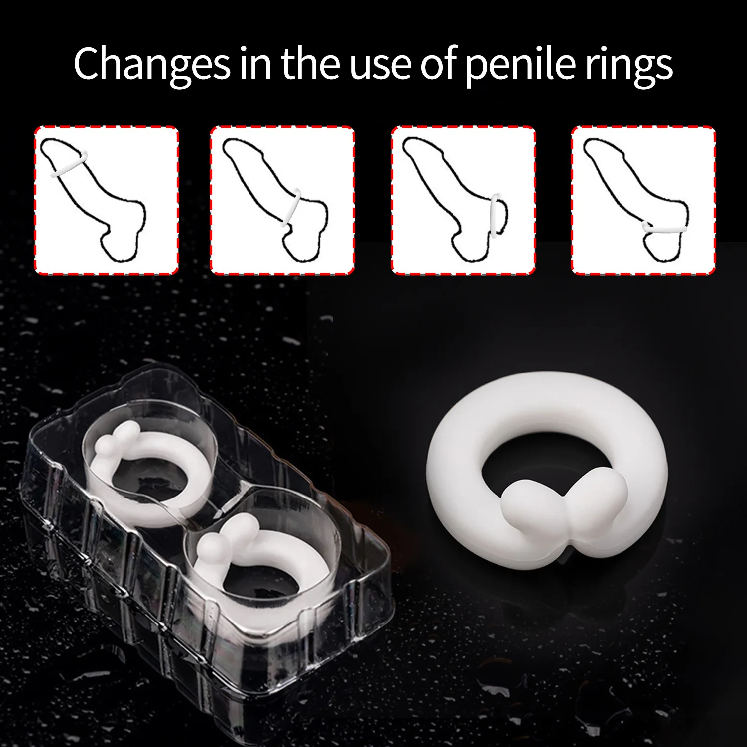 Silicone Penis Ring Male Foreskin Rings Delay Ejaculation Reusable Lock Penis Enlargement Cockrings Sex Toy For Men Supplies