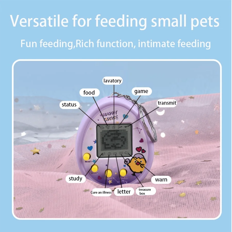 1pc Mini School Virtual Electronic Pet Game Machine Keychain (color random)