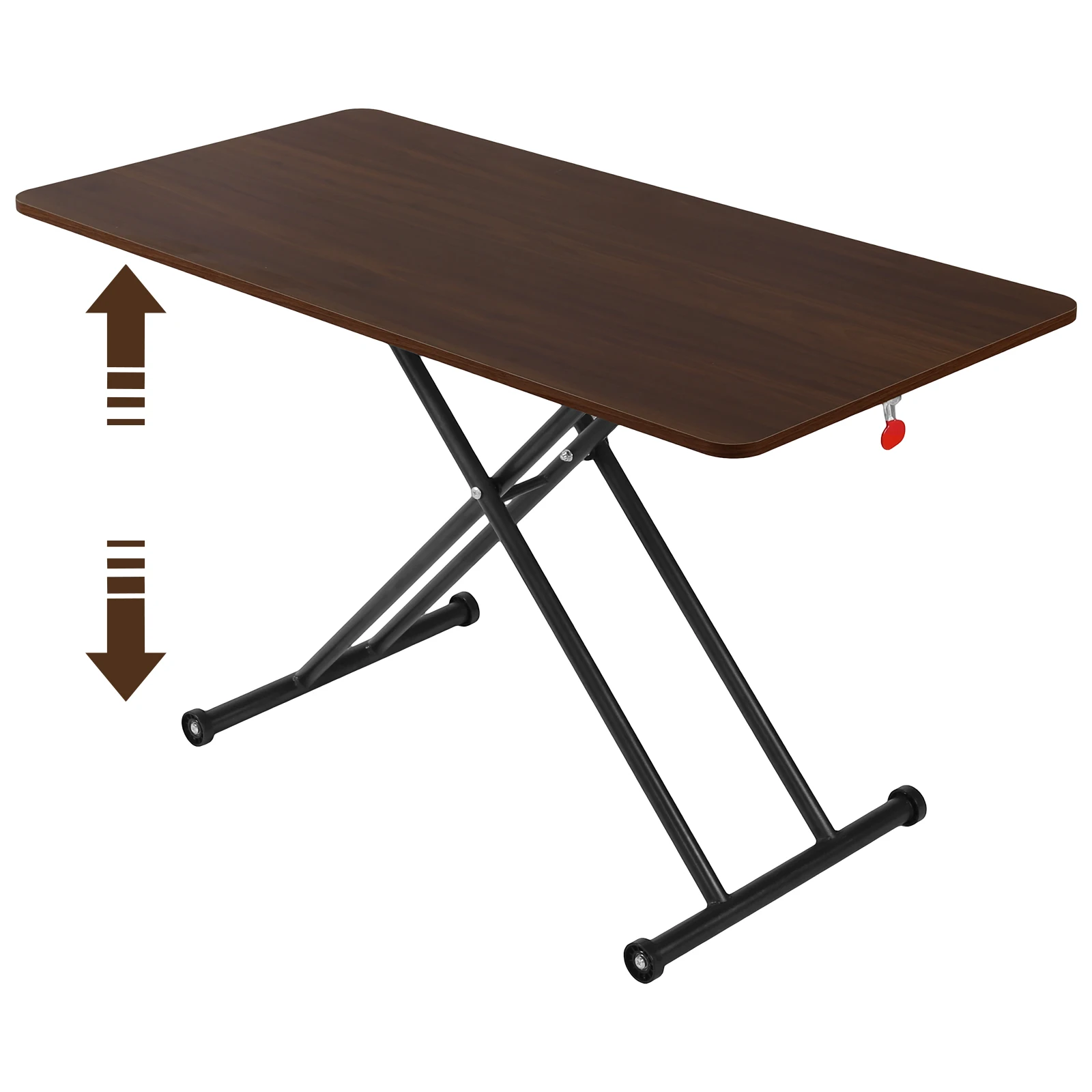 

Low Coffee Table with Rollers Portable Floor Table Wooden Modern Coffee Table for Living Room Home