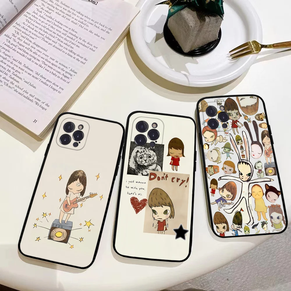 Y-Yoshitomo N-Nara D Phone Case For iPhone 16 15 14 13 12 Mini 11 Pro XS Max X XR SE 6 7 8 Plus Soft Silicone Cover