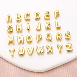 OCESRIO Fashion Small Polish 26 Initial Letters Pendant for Necklaces Copper Gold Plated Jewelry Making Supplies pdtb647