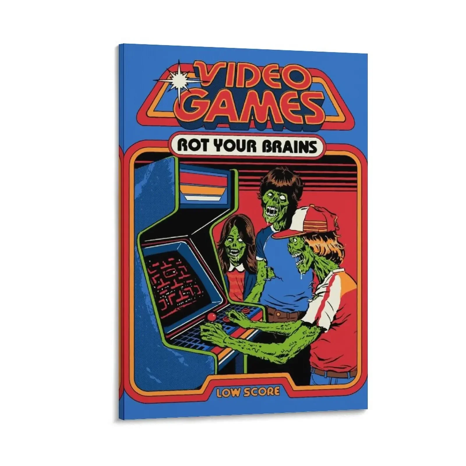 

Video Games Rot Your Brains Canvas Painting room decorations for men poster aesthetic home decors accessories cute room decor