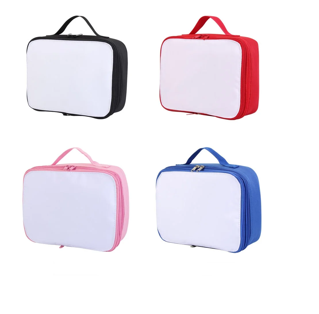 Sublimation Blank Insulated Lunch Bag Hand-held Portable for School Office Waterproof Thermal Cooler Food Box Women Kids