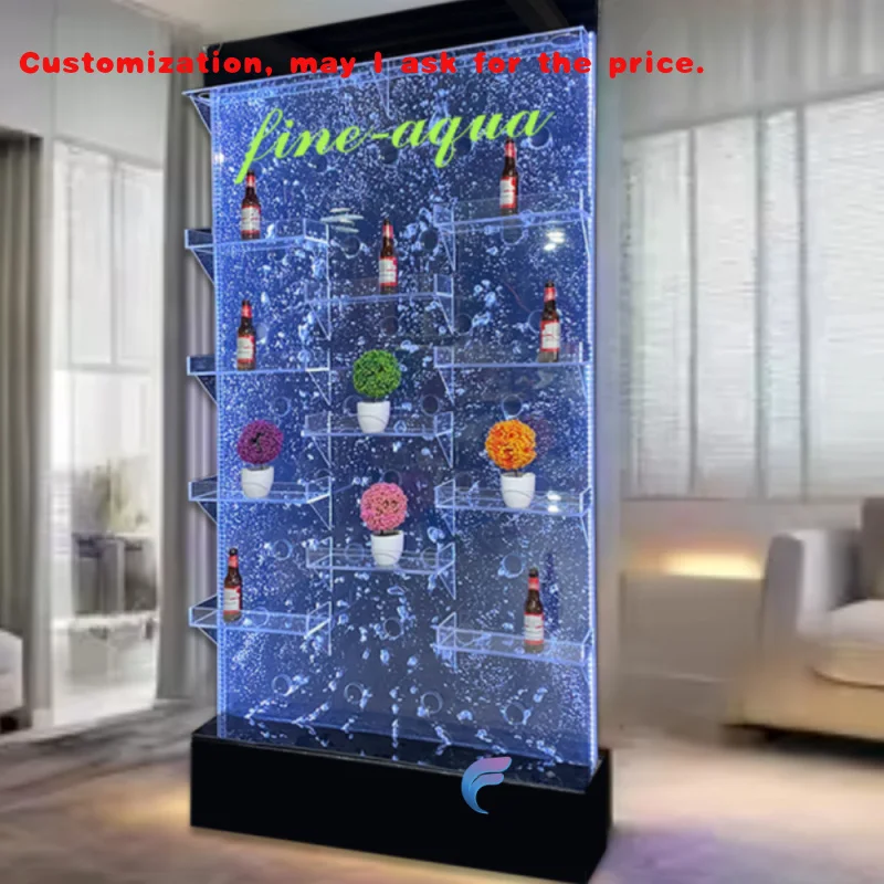 

custom.Hot Selling Bubble Wall Panel Acrylic LED Lighting Bubble Wall by Shelves