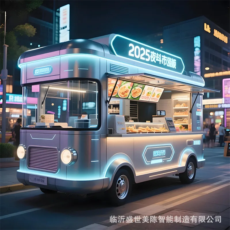 【New Design】Industrial Wind Outdoor Food Cart, Tech Style Dessert Stall For Cross Border Electric Theme Business view 3