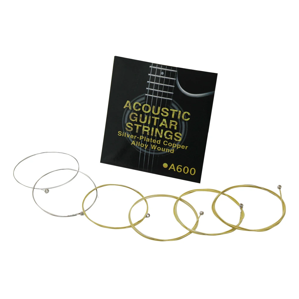 

1 set Silver Plated Guitar Strings A600 Acoustic Brass Electric Classical Long Lasting Standard Tension Beautiful Sound Musical