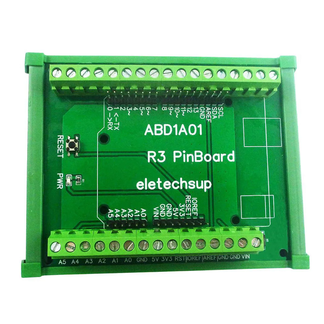 For  R3 Shield DIN Rail Mount Screw Terminal Block Adapter Module for Arduiuo PLC Industrial equipment