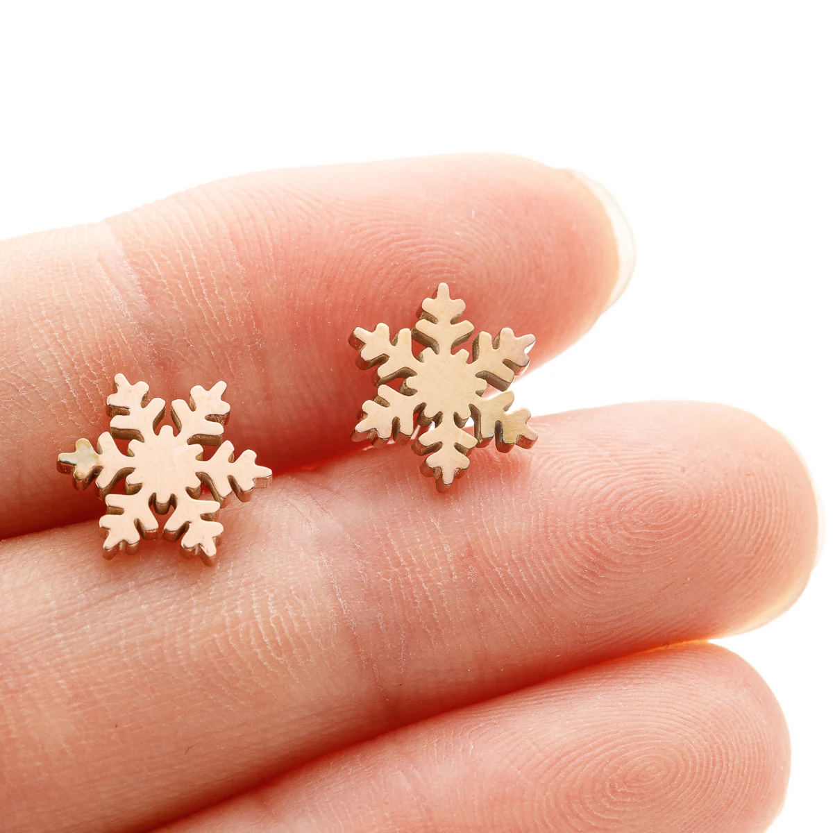 Hohe Qualität Edelstahl Ohrstecker Mädchen Schneeflocke Elch Hirsch Silber Farbe Tragus Piercing Damen Ohrringe Weihnachtsgeschenke – Detail 5