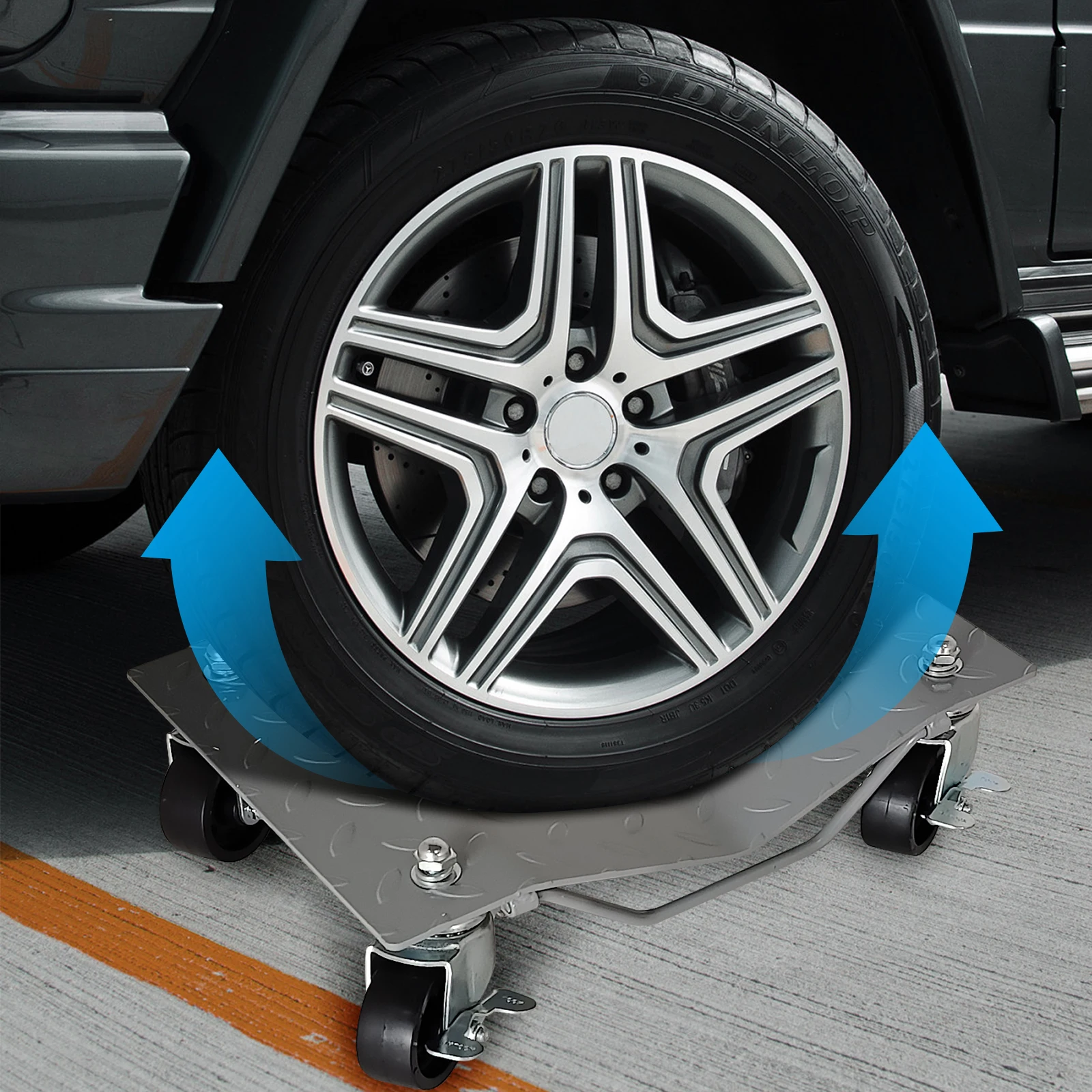 

[3000 lbs] Tire Wheel Dolly Car Set of 2, Heavy Duty Carbon Steel Car Mover with Antiskid Plate & 360 Degree Rotatable Wheel