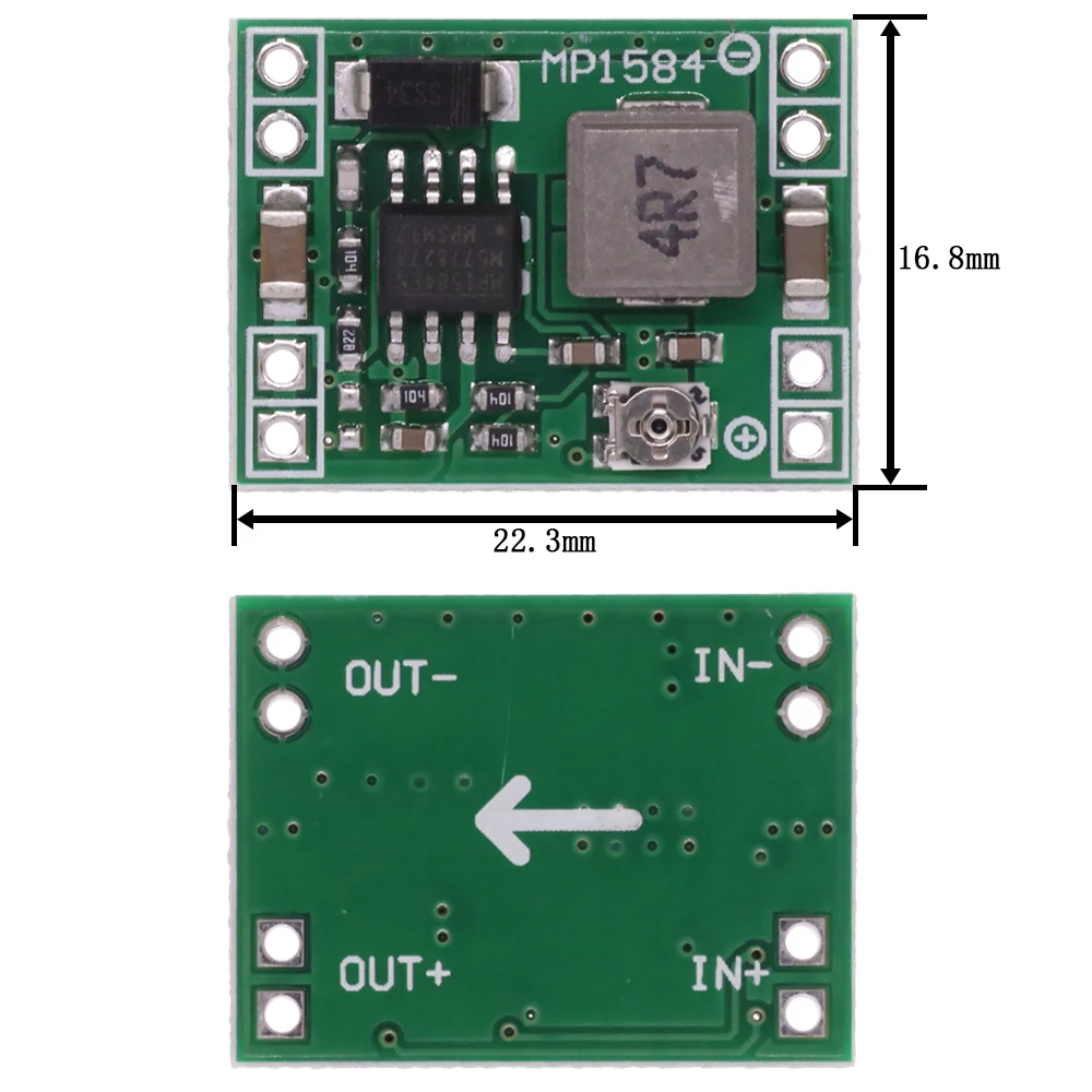 MP1584 Ultra-Small Size DC-DC Step Down Power Supply Module MP1584EN 3A Adjustable Buck Converter for Arduino Replace LM2596