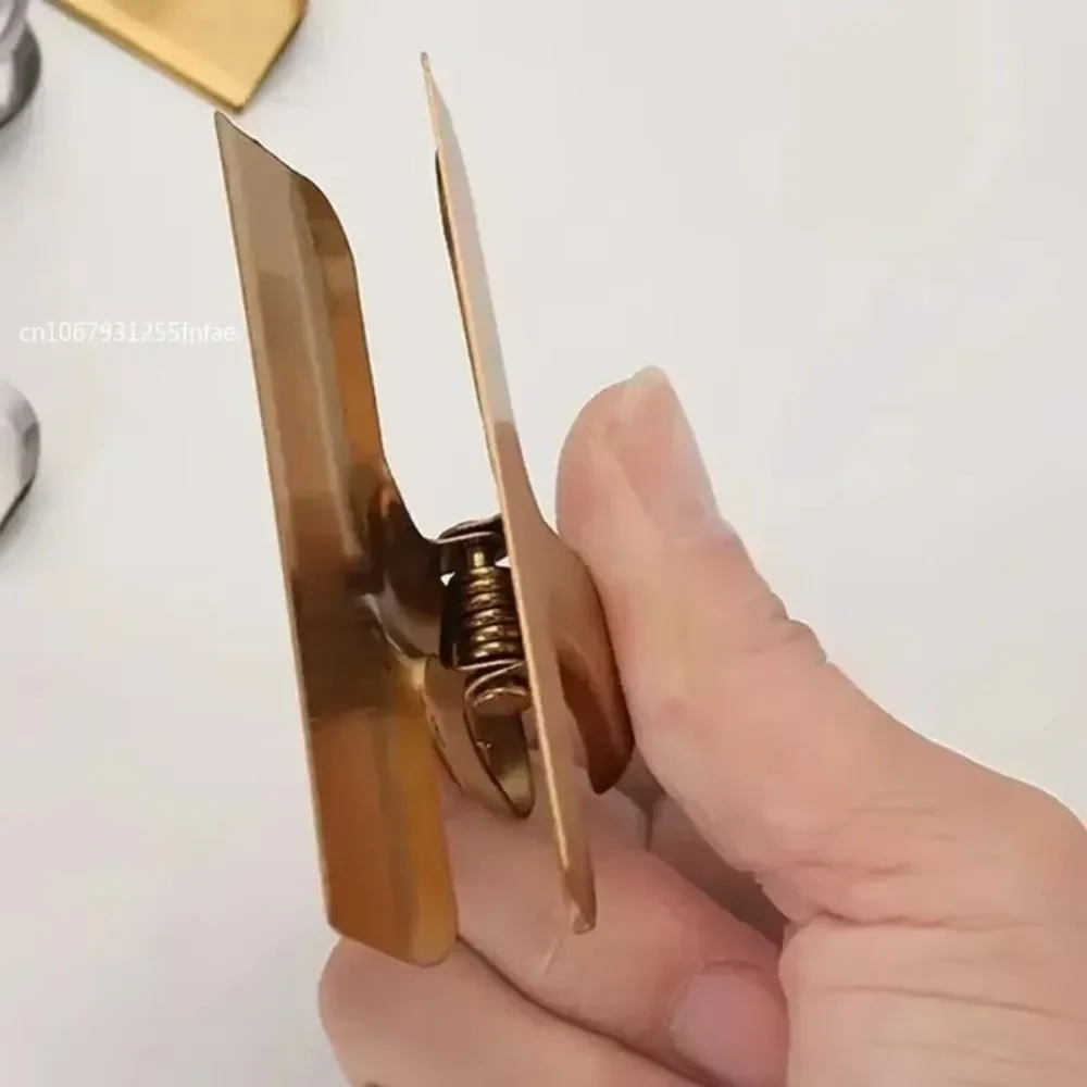 Stainless Steel Sealing Clip Dust-proof Mini Size Food Sealer Clip Snack Sealing Leak-Proof Binder Clip for Home Kitchen