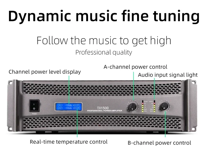 Biner TX15000 Professional High Power Amplifier 2 Channel Power Amplifier 1500W*2 For Large-Scale Concert