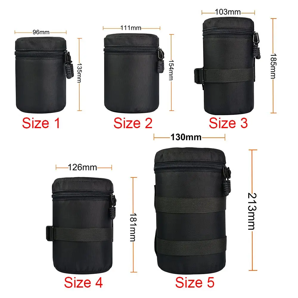 Deluxe Camera Lens Bag Waterproof Pouch for DSLR Nikon Canon Sony Olympus Case Soft Padded