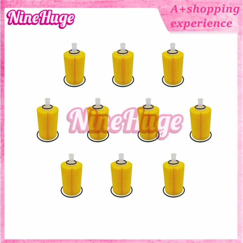 10Pcs New Engine Oil Filter+Nozzle 04152-38020 04152-51010 04152-YZZA4 for Toyota Land Cruiser Sequoia Tundra Lexus LX570