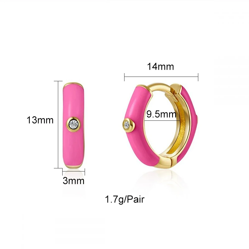 CRMYA Gold-color Clip Hoop Dangle Earrings For Women Fashion Color CZ Zircon Enamel Women\'s Earrings 2023 Jewelry Wholesale