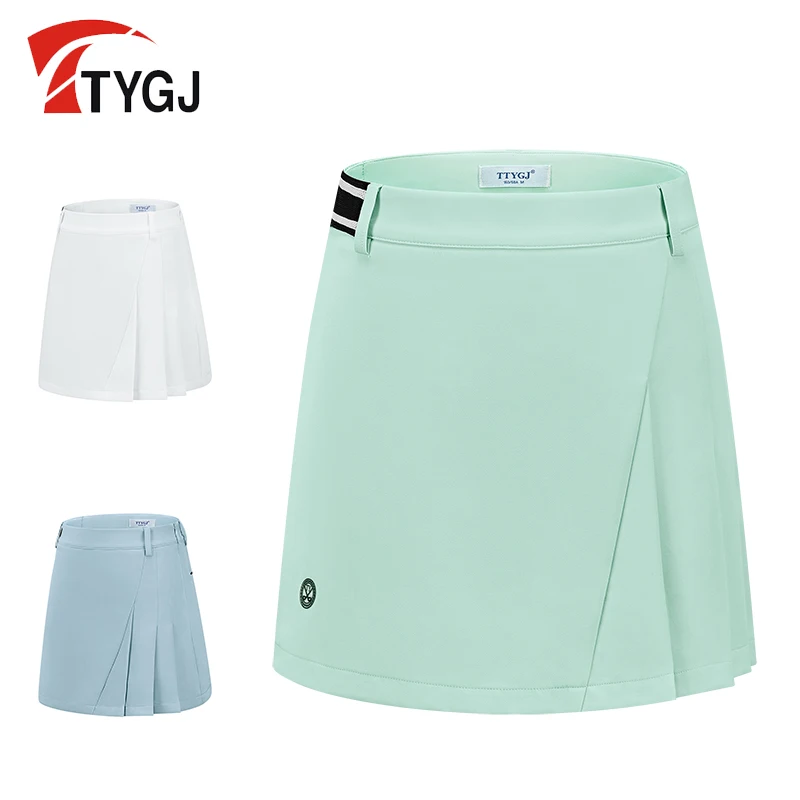 TTYGJ Golf Women\'s Half Skirt Summer and Autumn New Sports Vitality Short Skirt 100 Pleats Anti Glare Elastic Fast Rod Pants