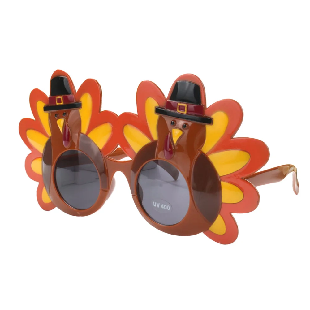2 szt. Śmieszne okulary z kogutem, okulary na imprezę z okazji Święta Dziękczynienia, akcesoria do kostiumu, gładka tekstura, elastyczne nóżki, solidna konstrukcja