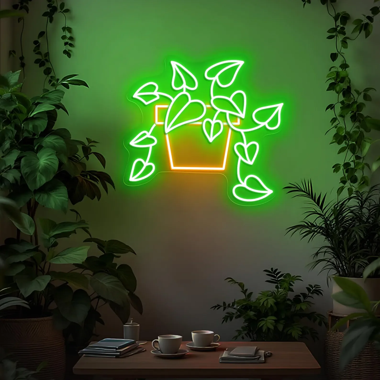 

Неоновая вывеска с цветочным горшком, цветочный декор стен, подарок для любителей сада, неоновая вывеска с горшком для растений, неоновая вывеска на заказ для магазина растений