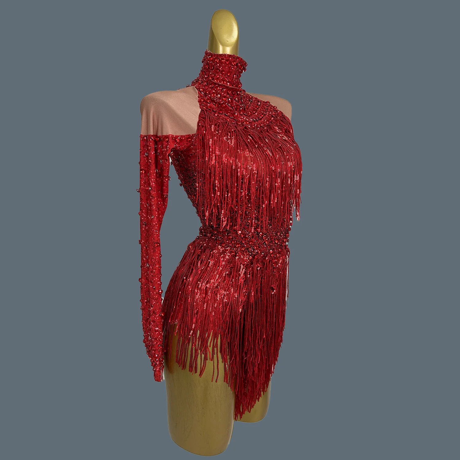 

European American Luxury Summer Evening Party Dress Sexy Floor-Length Deep V Neck Sequins Chiffon Fabric Candy Color A-Line