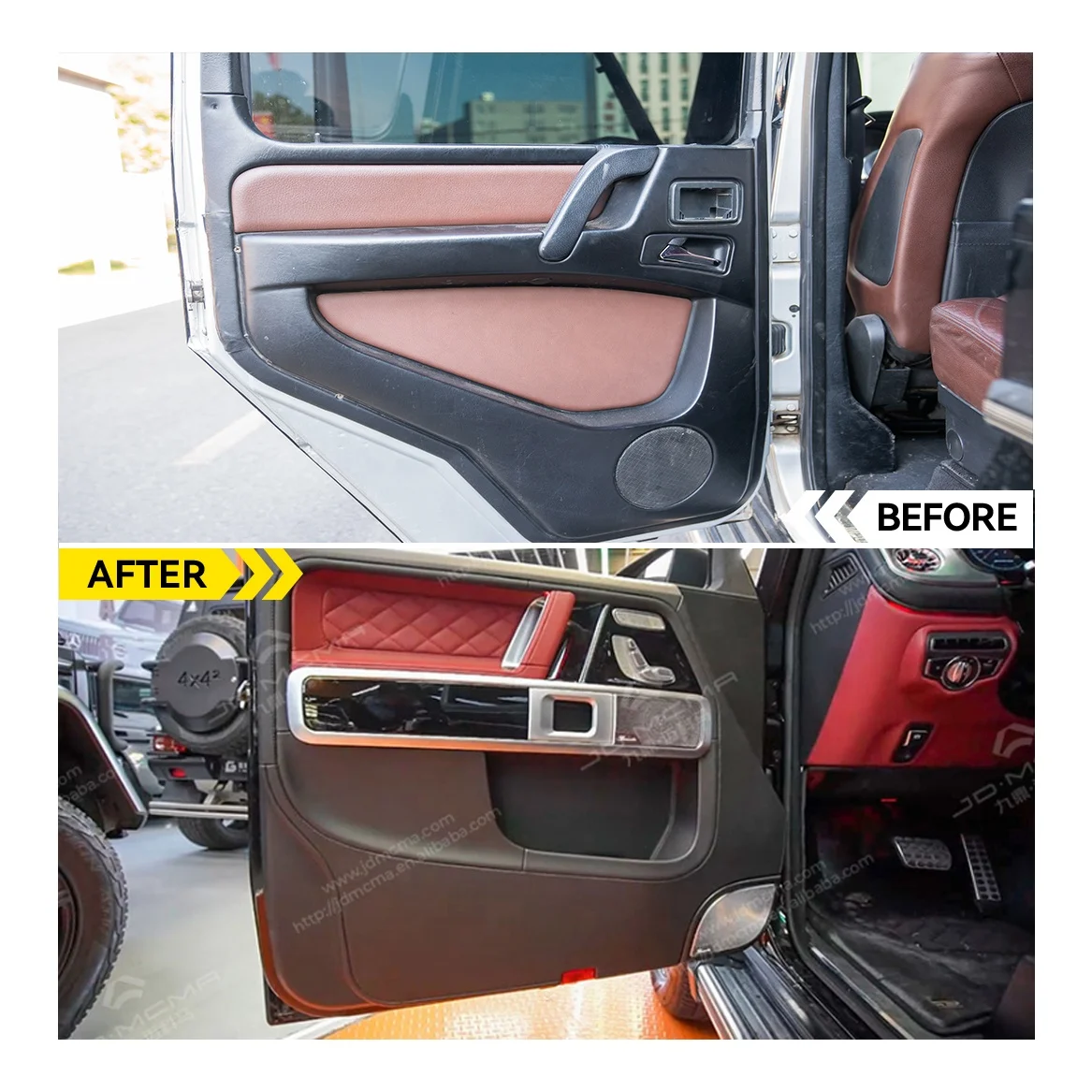 طقم داخلي عالي الجودة باللون الأحمر من فئة G قطع غيار ملحقات السيارات الداخلية #3