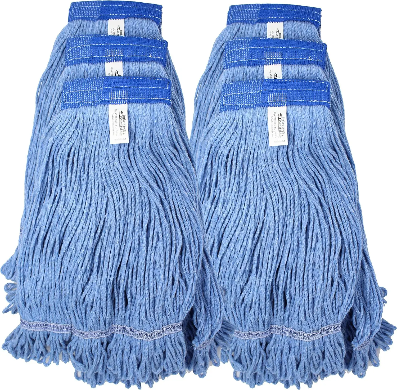 

Mop Heads Commercial Grade USA Made Looped End Heavy Duty Large Mop Head of Blue 4 Ply Synthetic Yarn Industrial Wet Mop Head