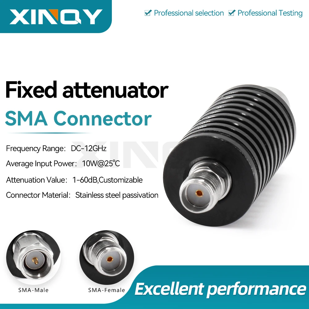 attenuateur-fixe-xinqy-12g-10w-tete-d'attenuation-de-signal-rf-1-3-6-10-20-30-40db