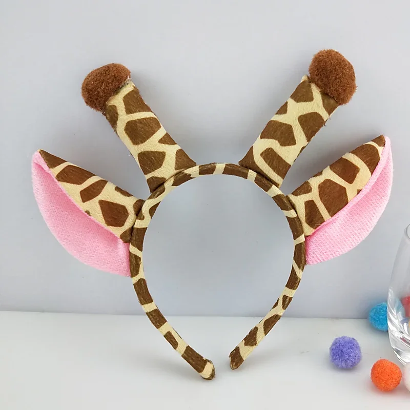 Adults Kids Plush Men Boy Animal Ear Giraffe Headband Bow Tie Tail  Gift  Birthday Party Cosplay Costume Halloween Christmas