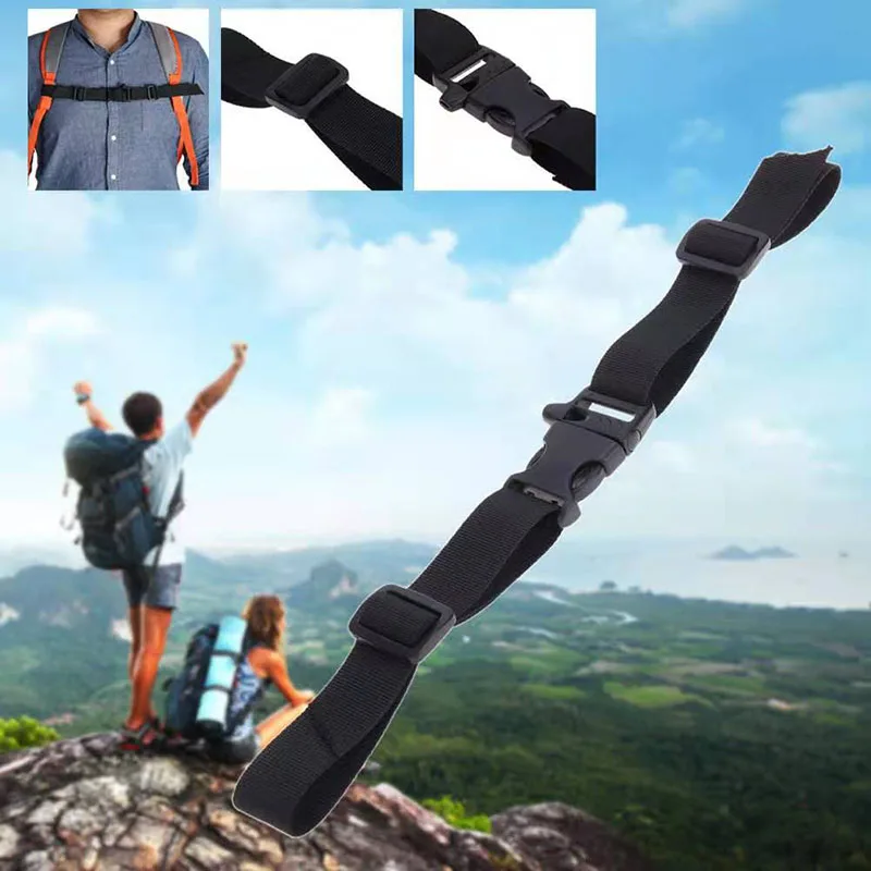 1Pcs Nylon Outdoor Camping Tactical Backpack Chest Harness Strap Webbing Sternum Adjustable Dual Release Buckle Bags Strap