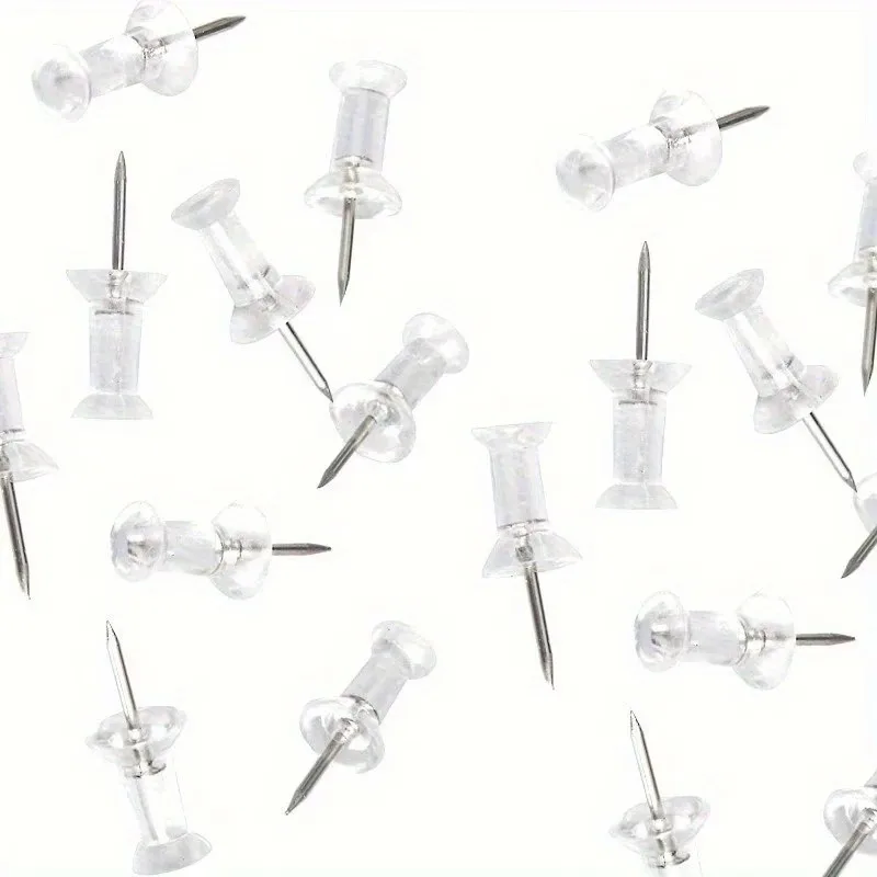 110 pcs Transparent Push Pins with Easy Push Sharp Pin, ideal for School Notice Board and DIY Wall Decoration