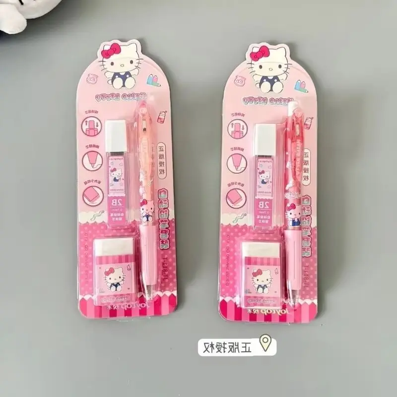 Sanrio Hello Kitty Automatic Pencil Set 0.7mm Cute Cartoon Mechanical Pencil High Appearance Level School Supplies for Girls view 2